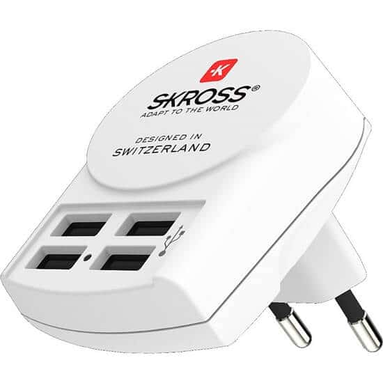 Adaptador de carga SKROSS Euro USB, 4800mA, 4x salidas USB