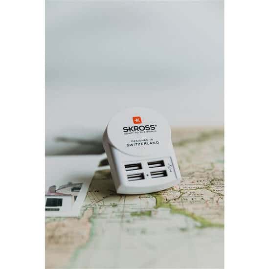 Adaptador de carga SKROSS Euro USB, 4800mA, 4x salidas USB