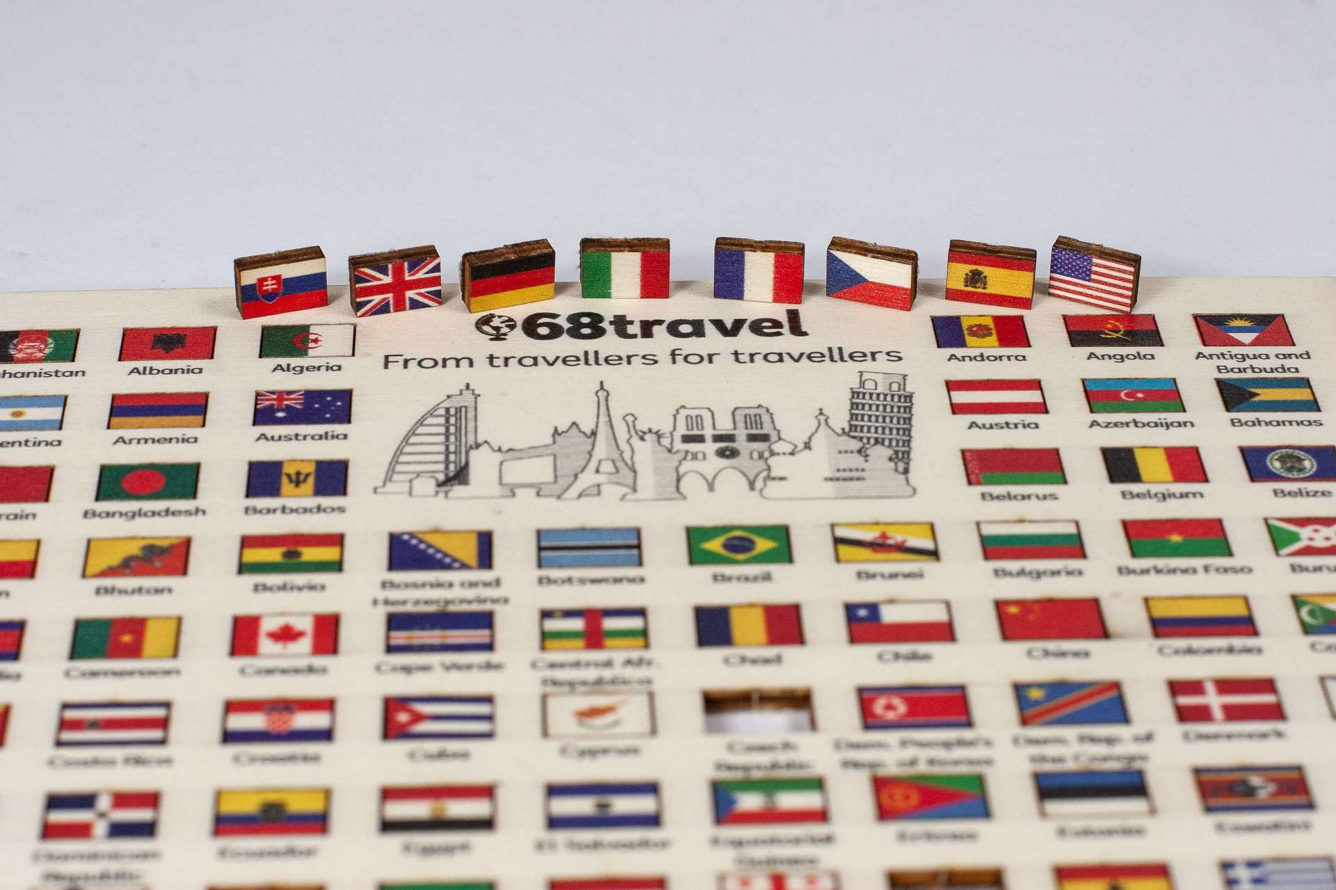 Banderas del mundo de madera