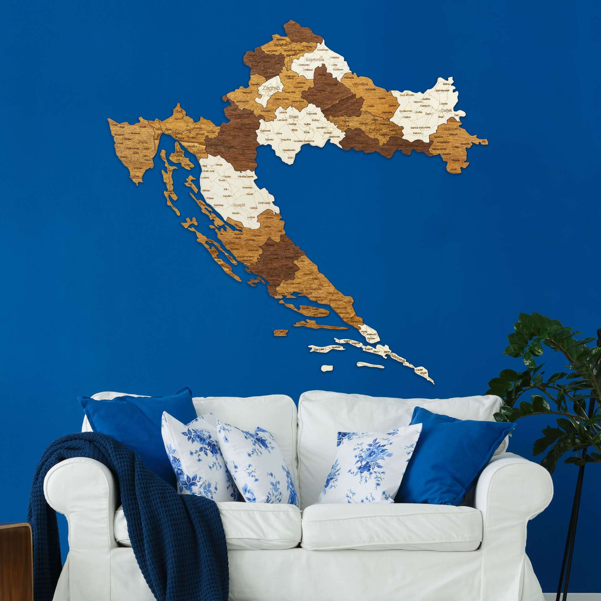 Mapa de madera de Croacia