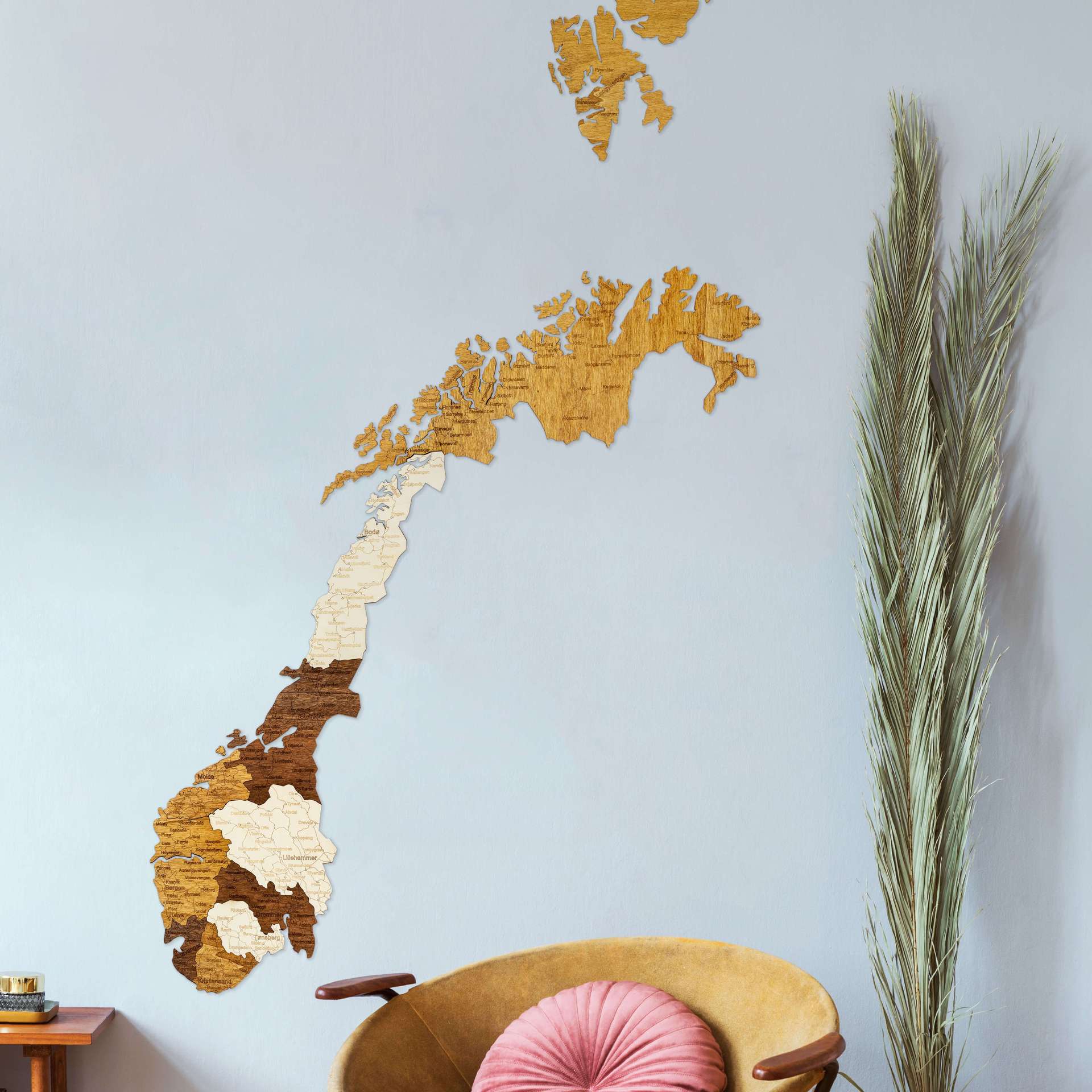 Mapa de madera de Noruega
