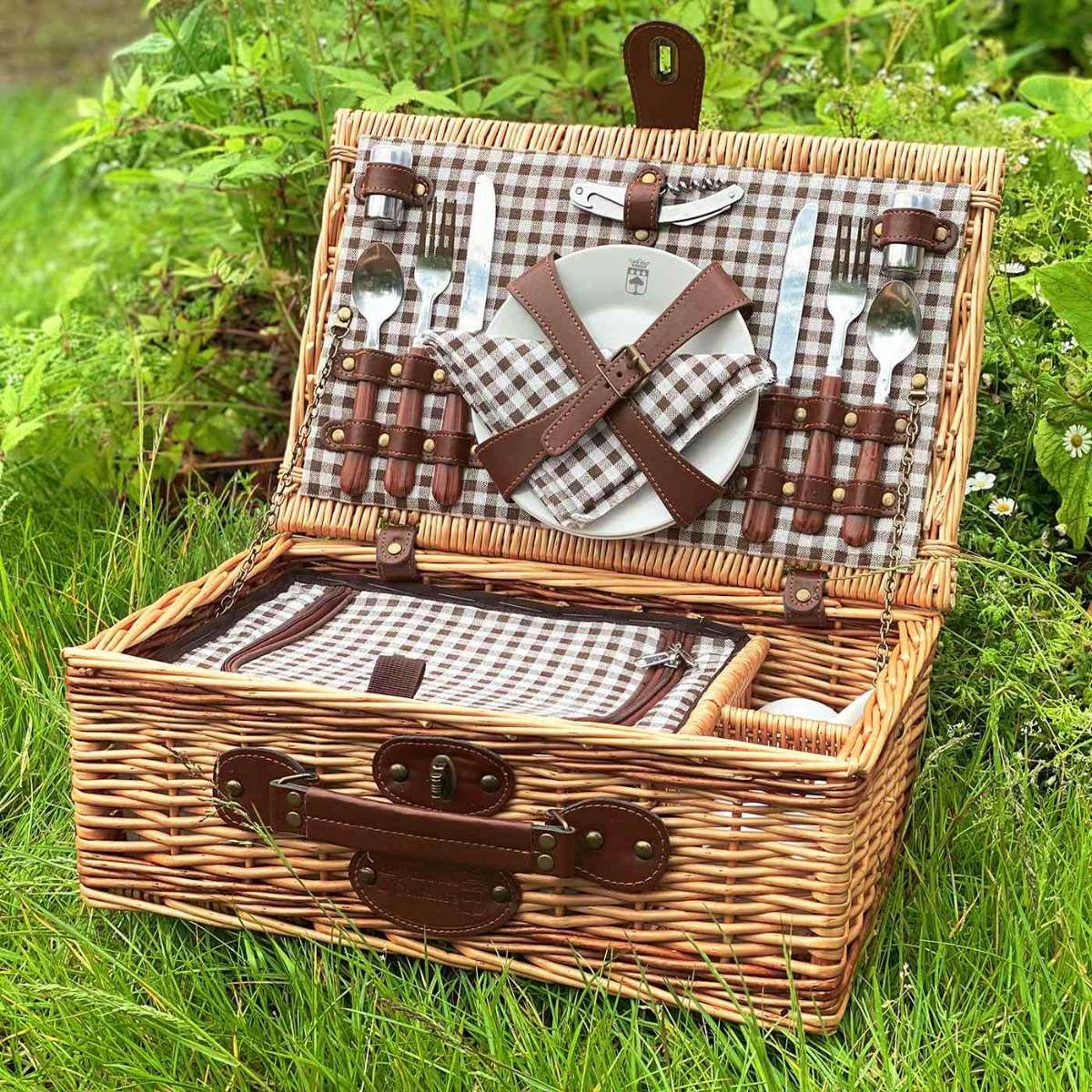 Les Jardins de la Comtesse picknickkorg Mont Blanc naturfärgad för 2 personer