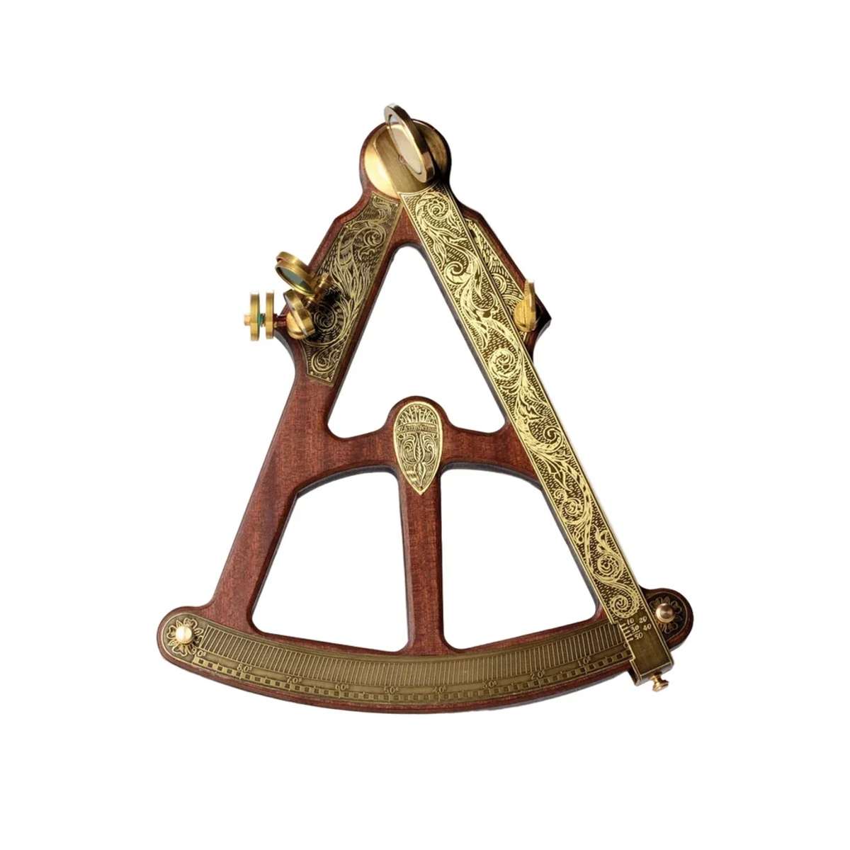 Zgodovinski oktant (sekstant) – les in medenina, 32 cm