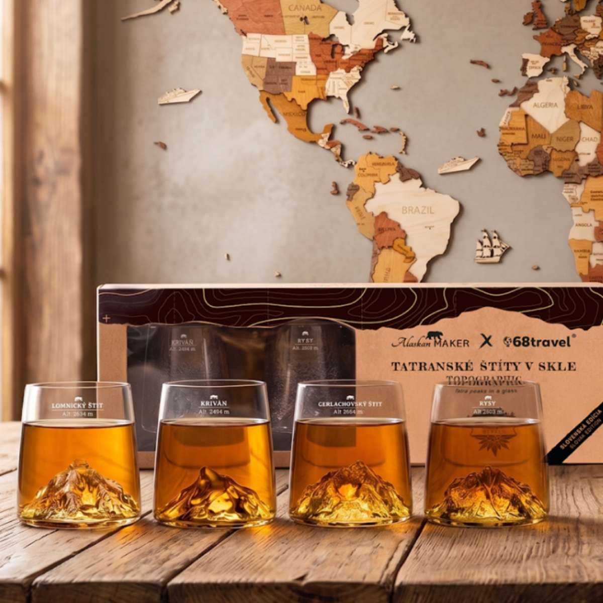 68travel & Alaskan Maker Sommets des Tatras - Set de 4 verres à shot