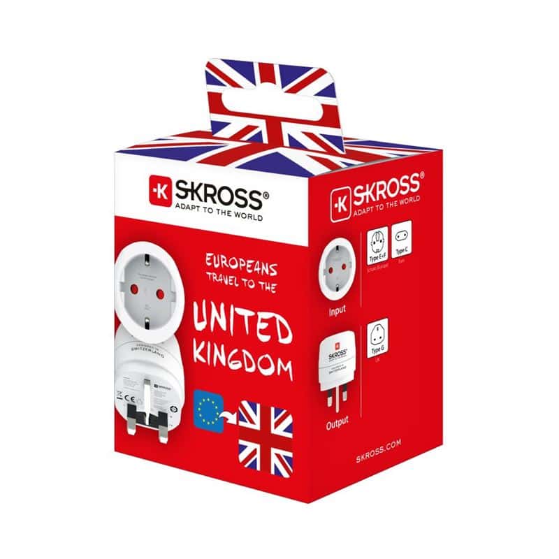 SKROSS utazóadapter Európából az Egyesült Királyságba (UK)