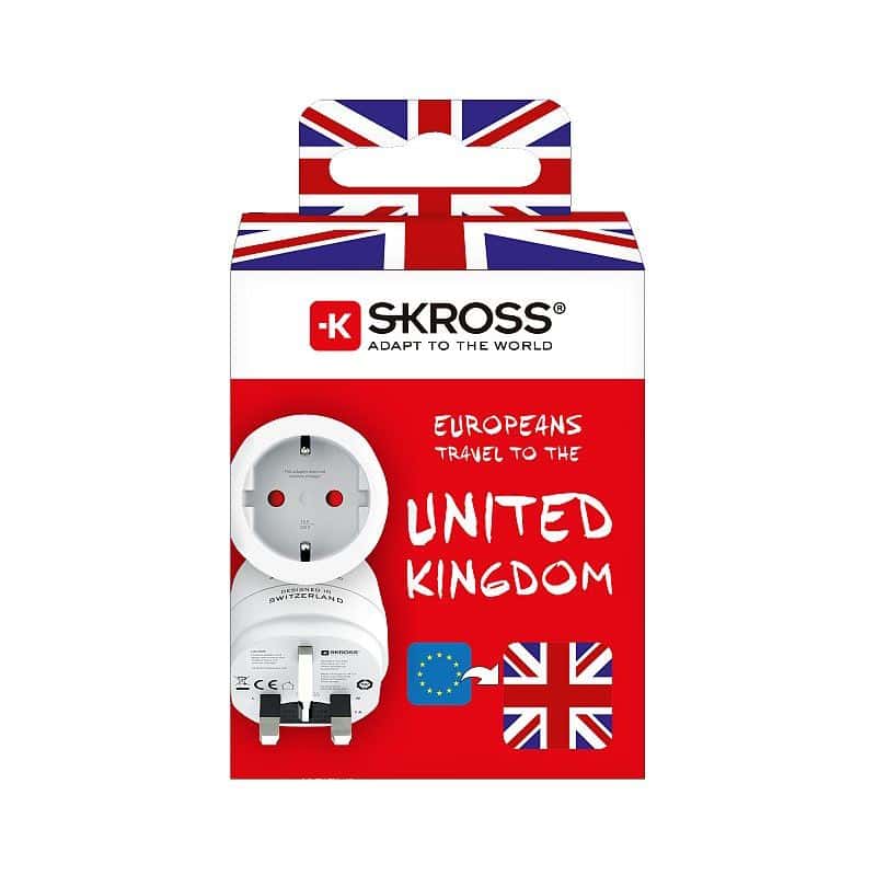 SKROSS utazóadapter Európából az Egyesült Királyságba (UK)