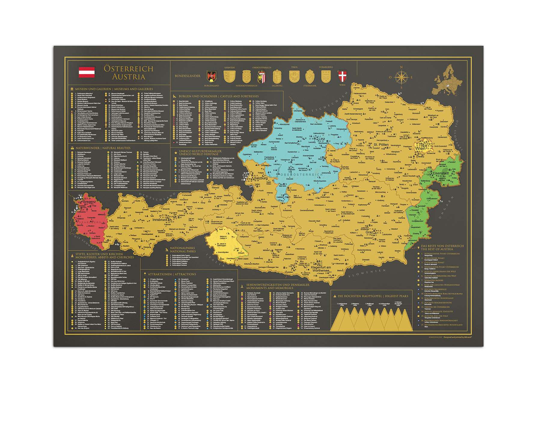 Mapa da Áustria para raspar