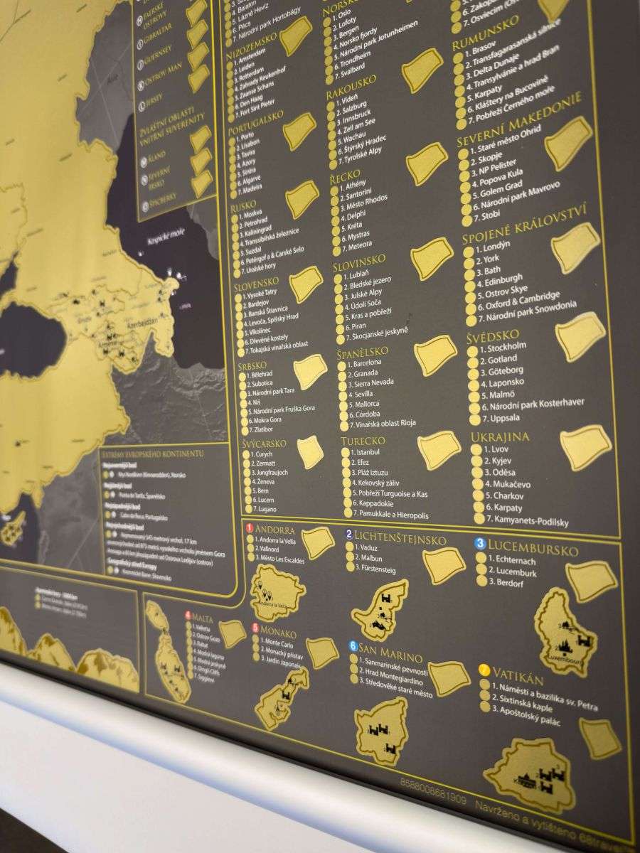 Scratch map of Europe - Czech version