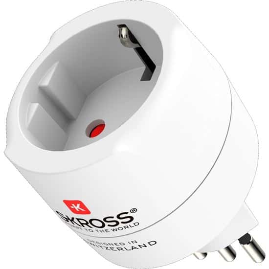 SKROSS Brasil, Italia y Suiza, Adaptador de viaje tipo J/N/L
