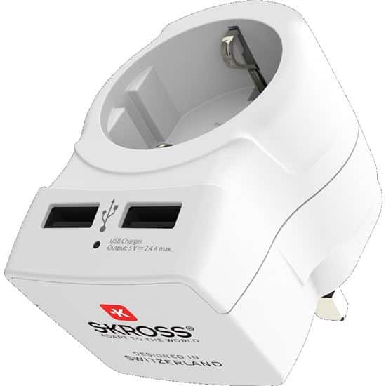 SKROSS UK USB Reino Unido, adaptador de viaje tipo G