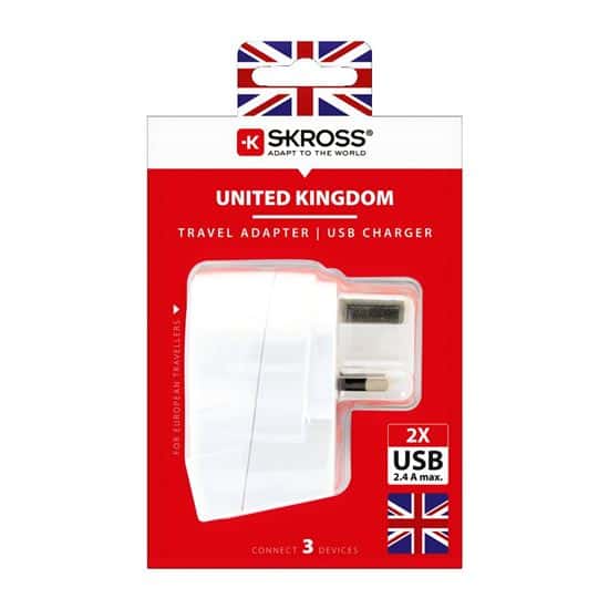 SKROSS UK USB Reino Unido, adaptador de viaje tipo G
