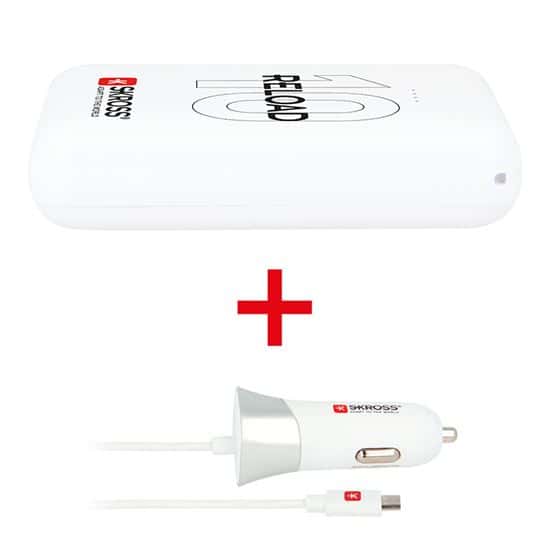 SKROSS Reload 10 + Cargador USB para coche Powerbank