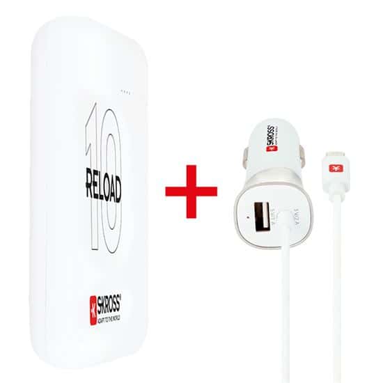 SKROSS Reload 10 + Cargador USB para coche Powerbank