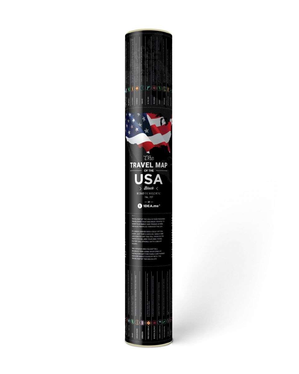 Svart resekarta USA Skrapa av