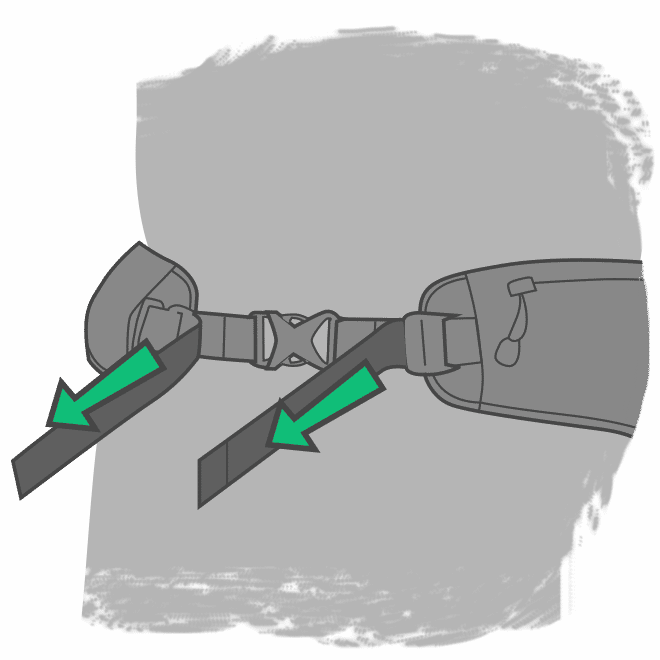 Diagrama ilustrativo del tensado del cinturón de cintura