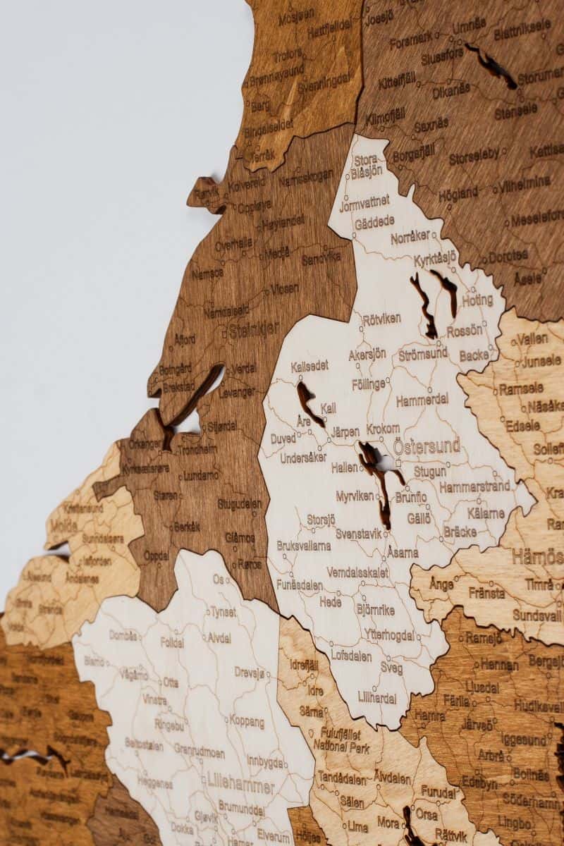 Holzkarte von Skandinavien