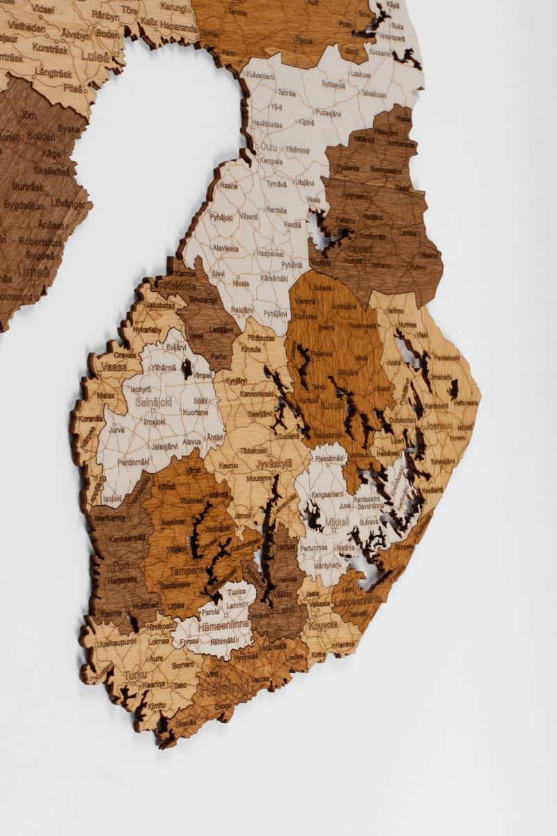 Holzkarte von Skandinavien