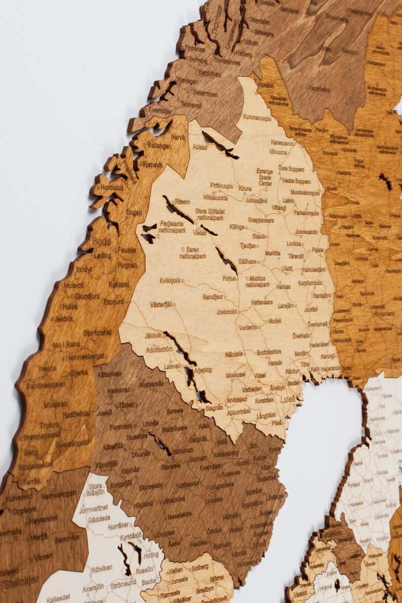 Holzkarte von Skandinavien