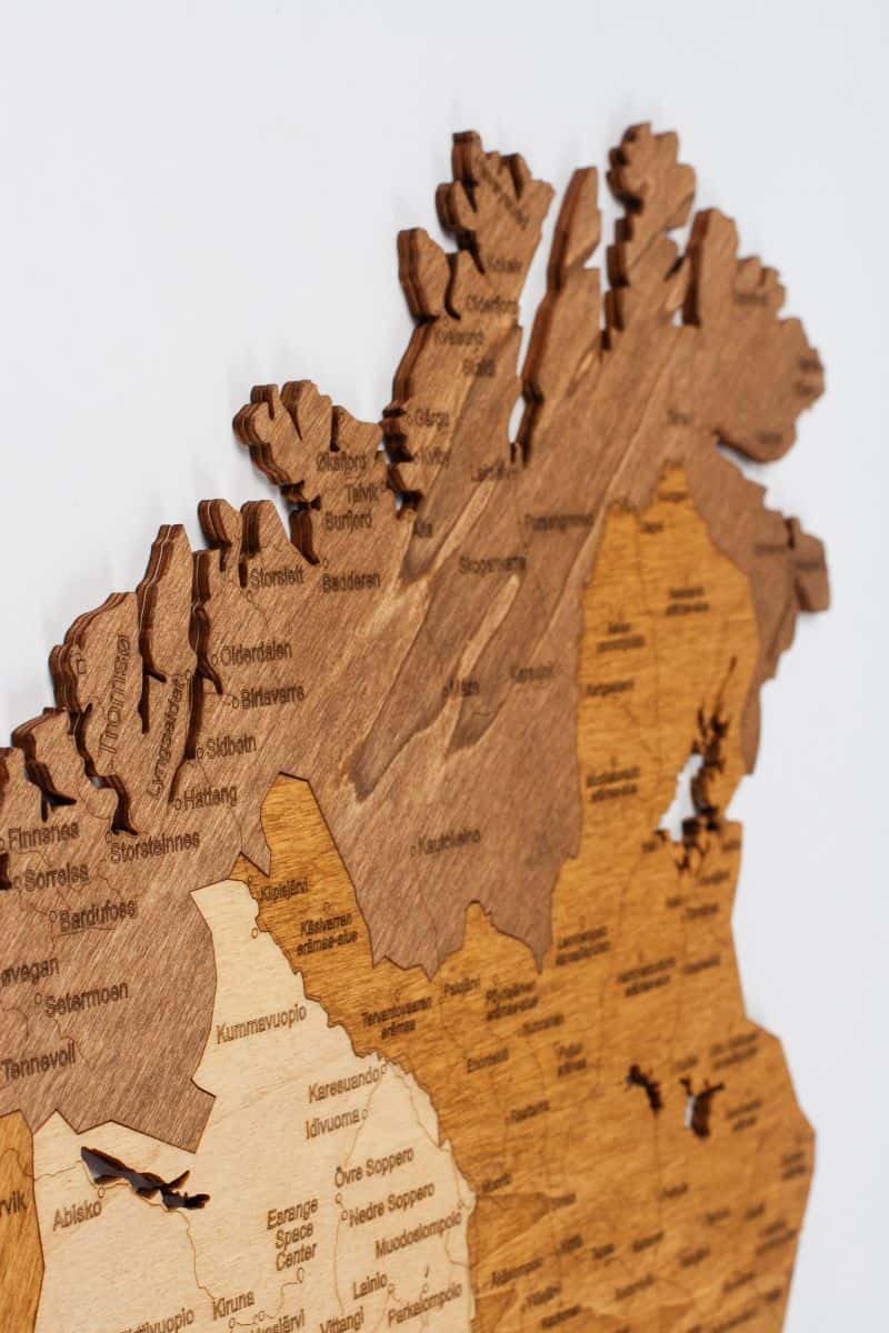 Holzkarte von Skandinavien