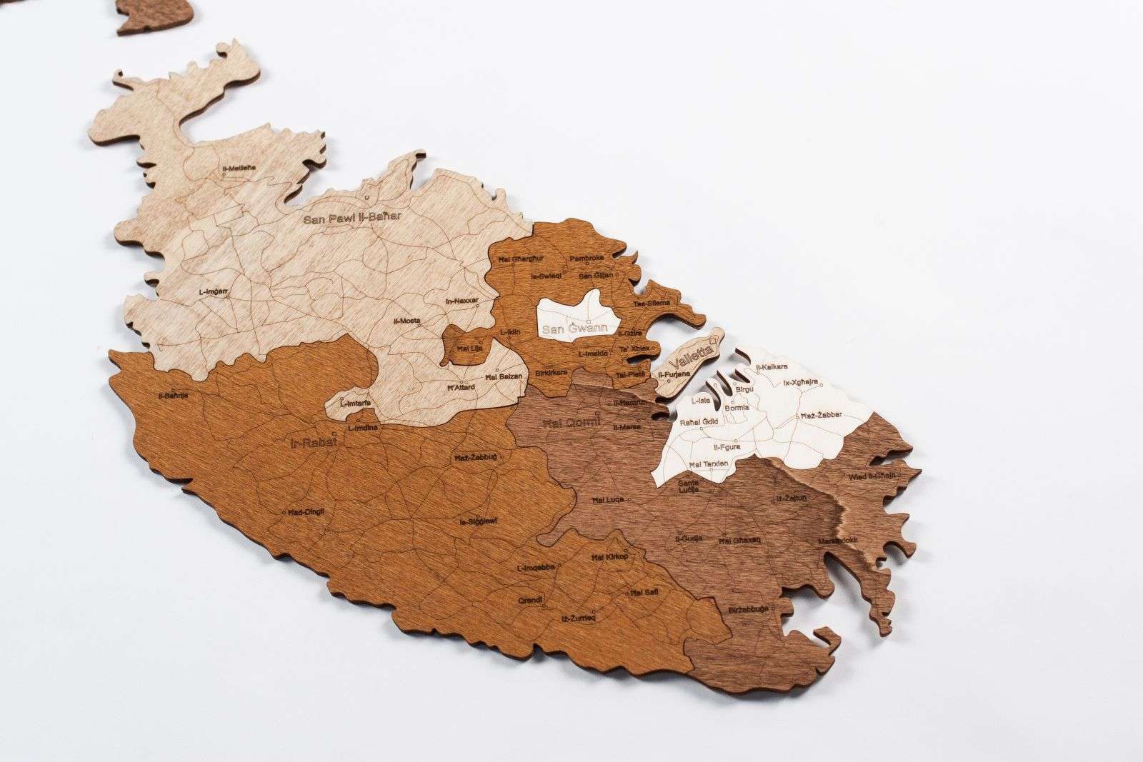 Holzkarte von Malta