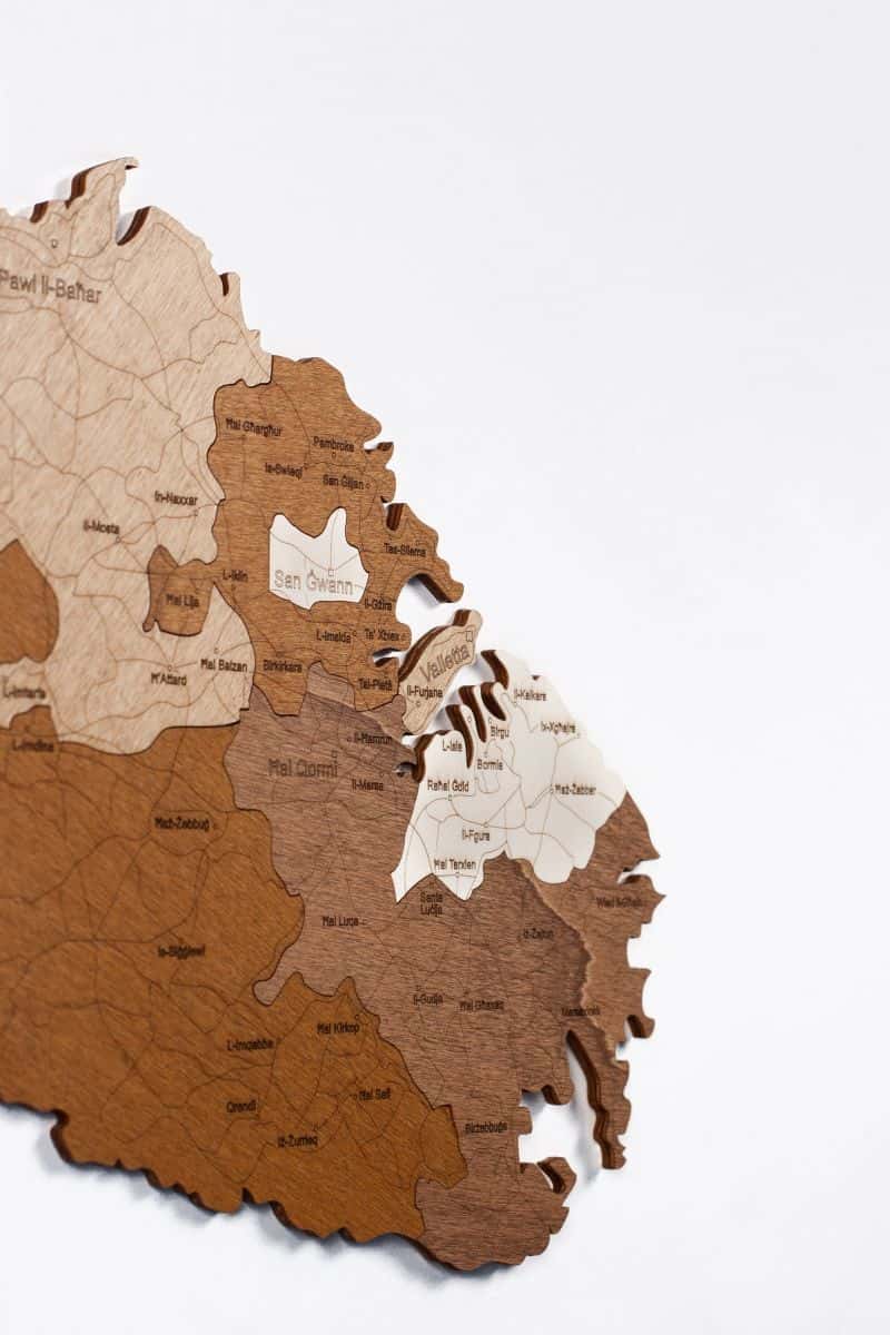 Holzkarte von Malta