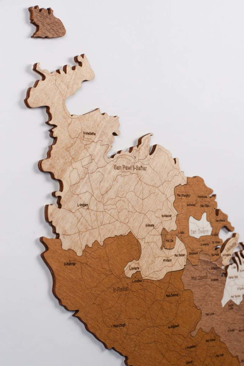 Holzkarte von Malta