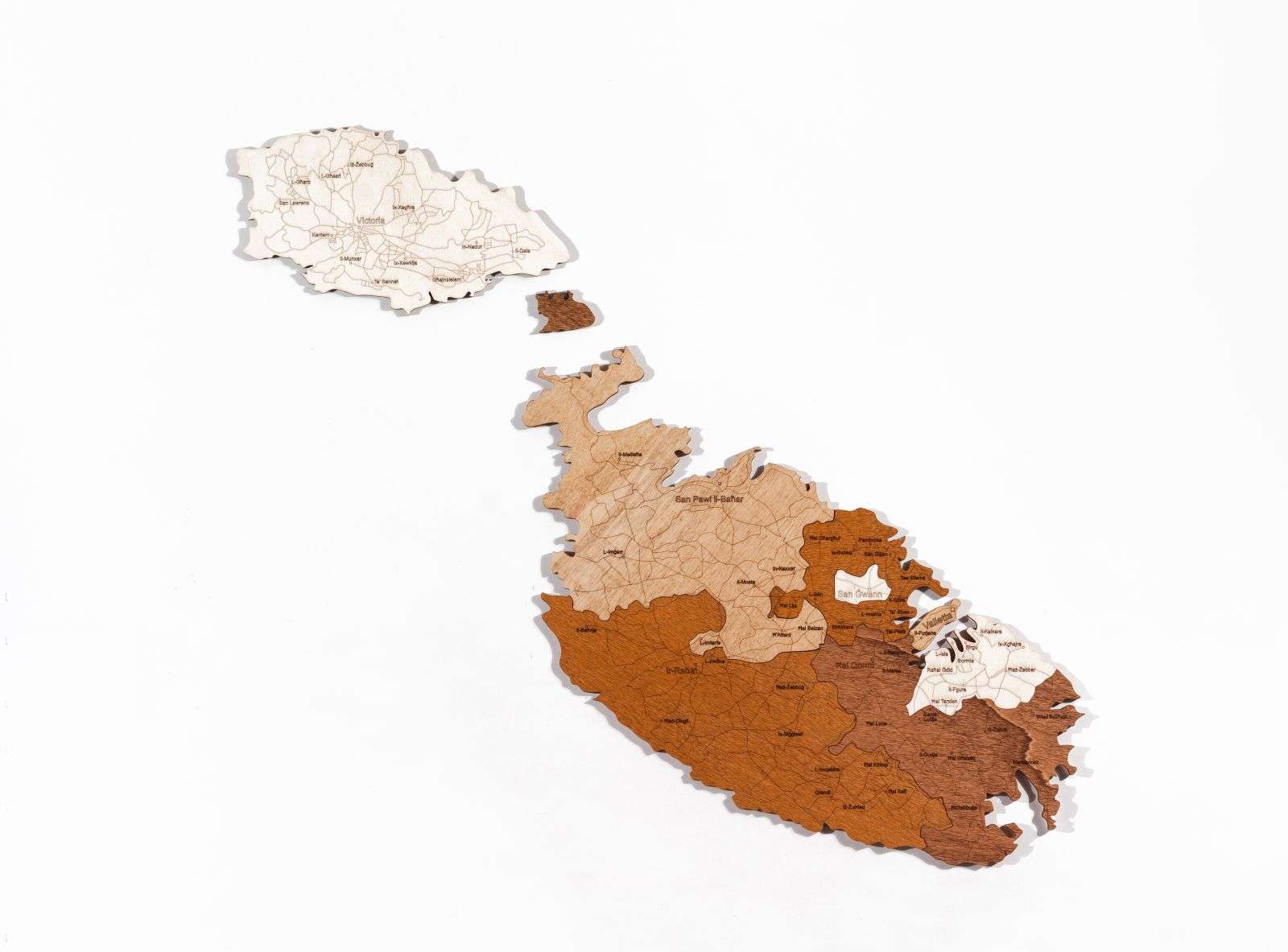 Holzkarte von Malta