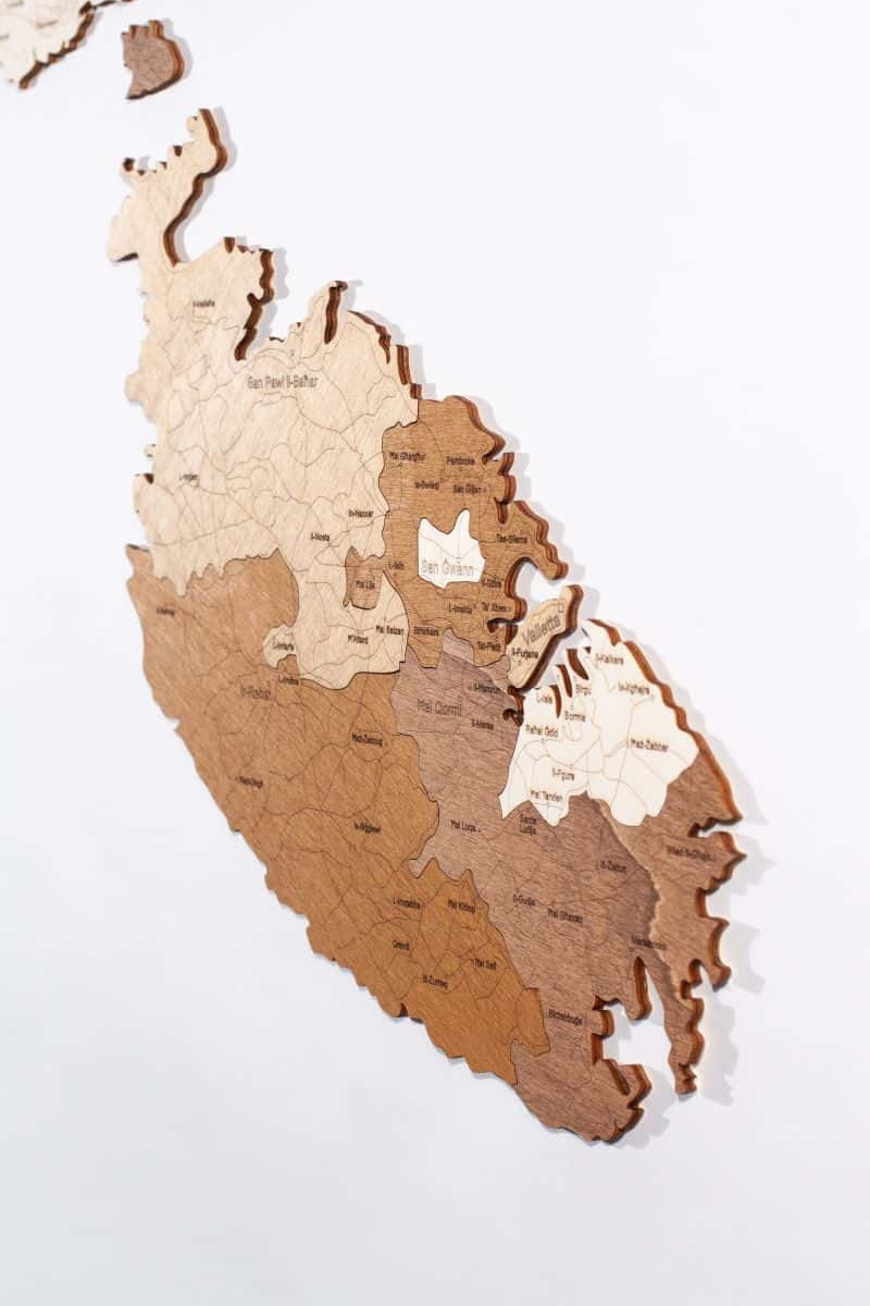 Holzkarte von Malta