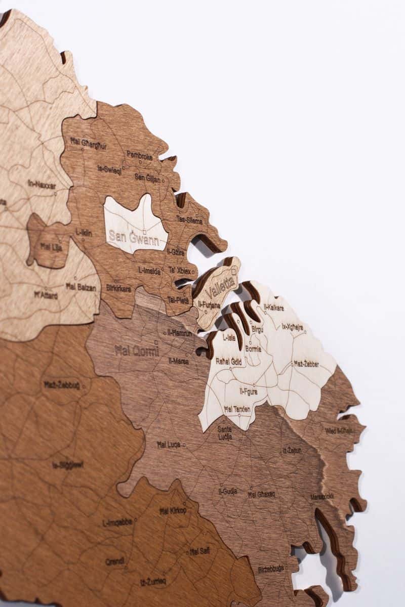 Holzkarte von Malta