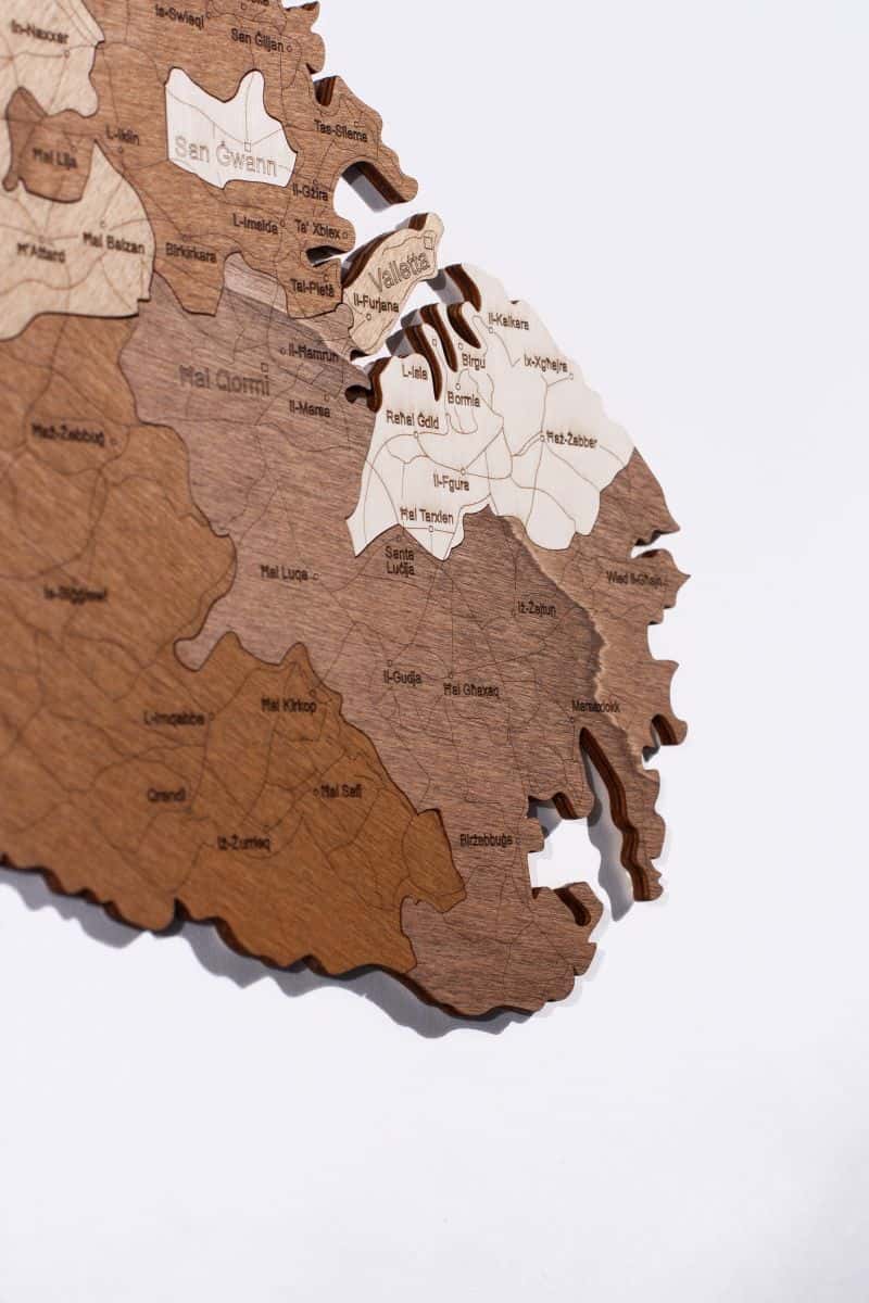 Holzkarte von Malta