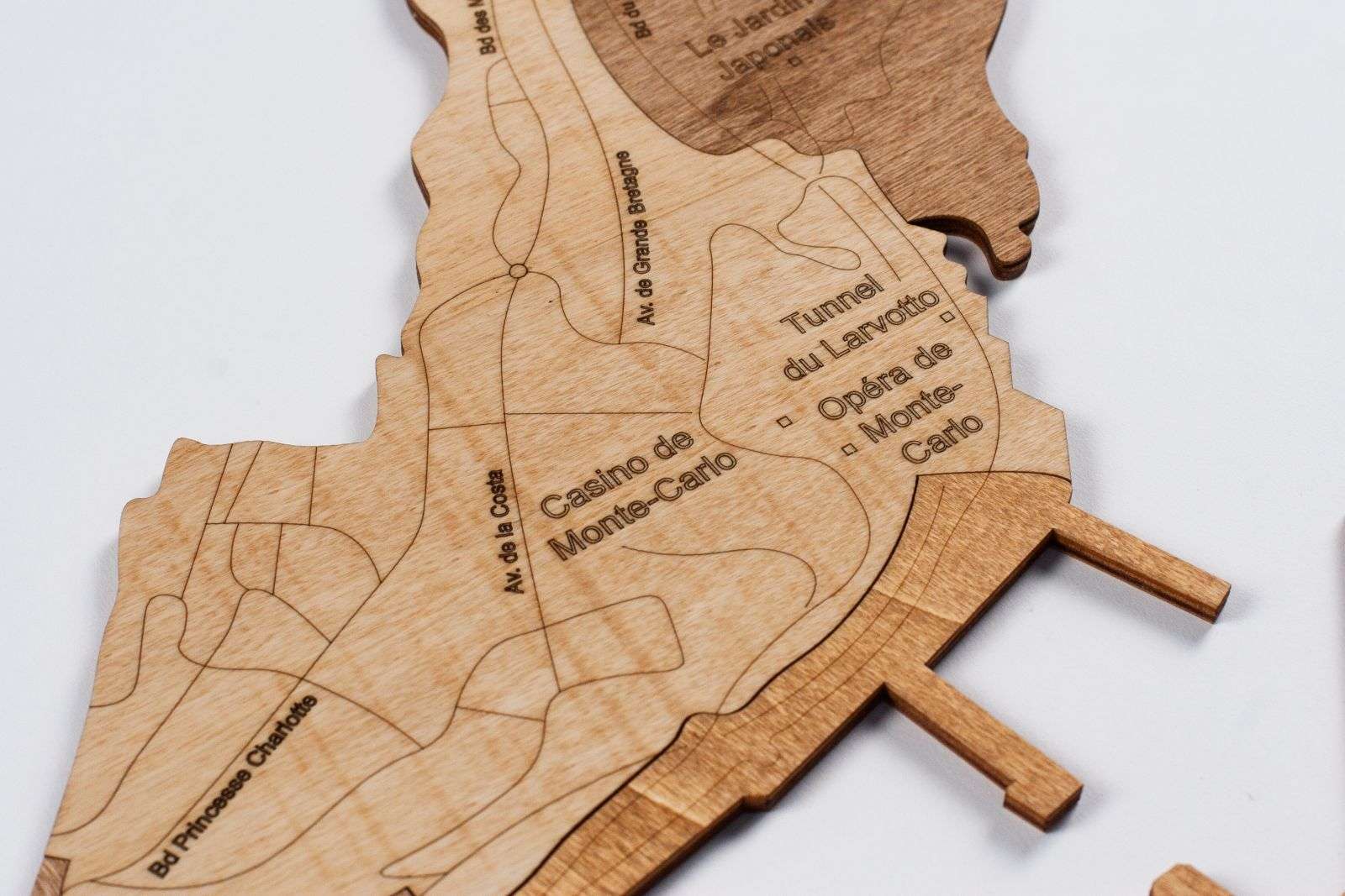 Holzkarte von Monaco