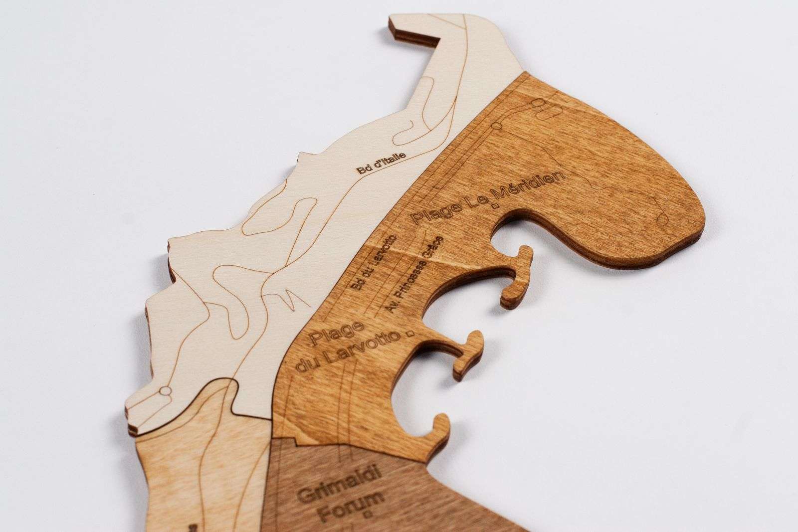 Holzkarte von Monaco