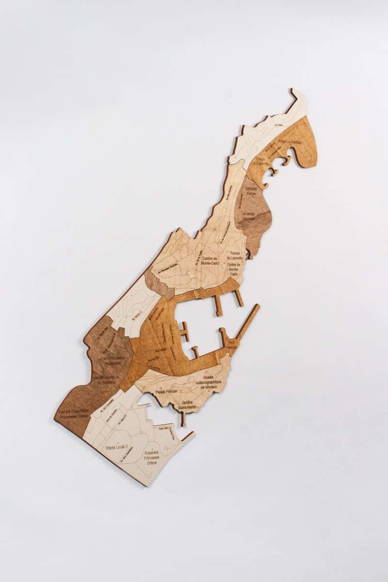 Holzkarte von Monaco