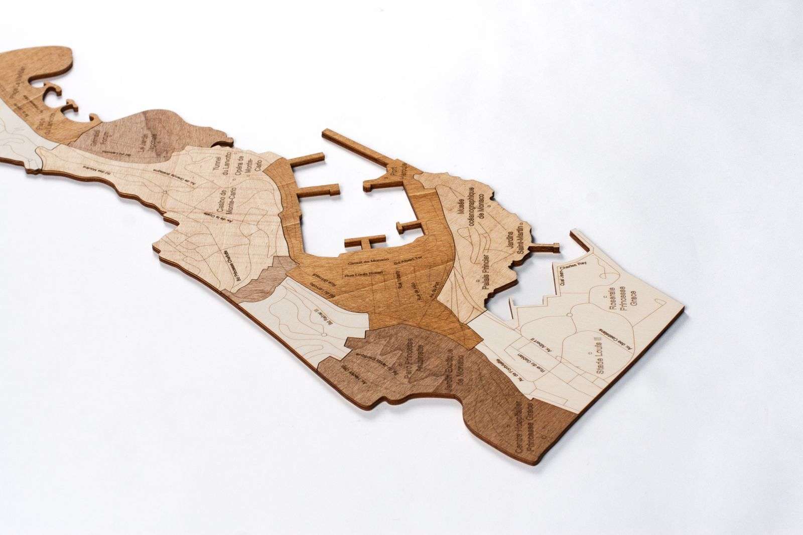 Holzkarte von Monaco
