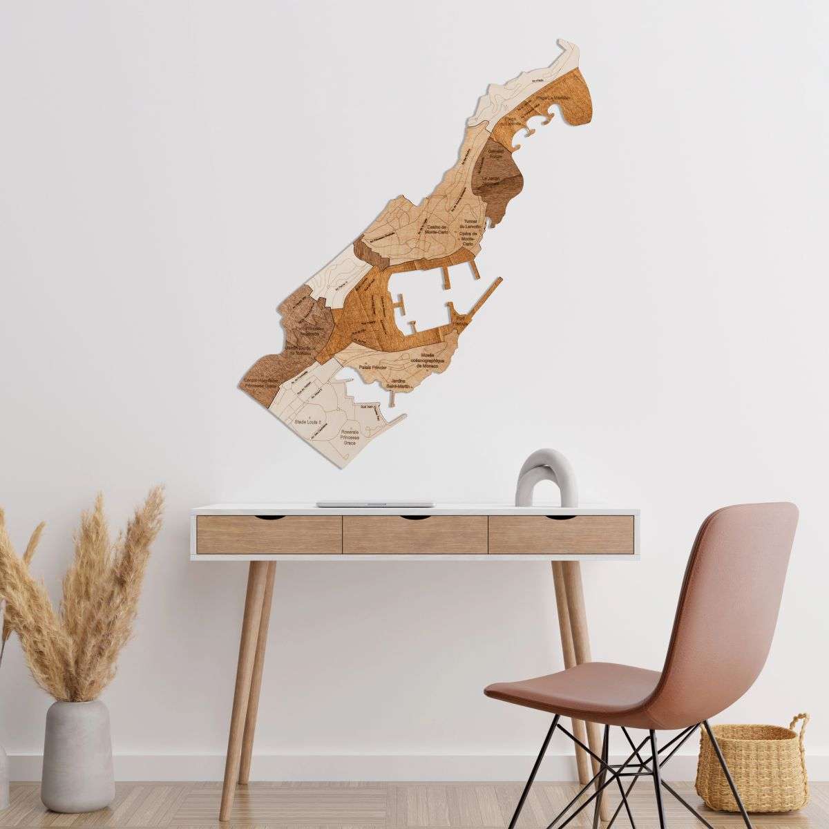 Holzkarte von Monaco