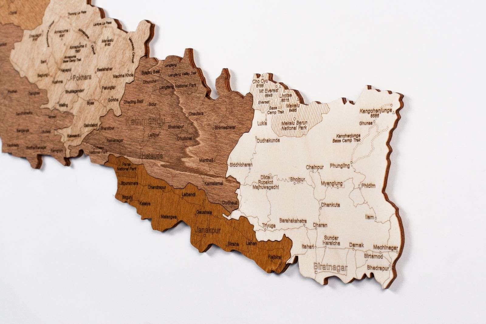 Holzkarte von Nepal