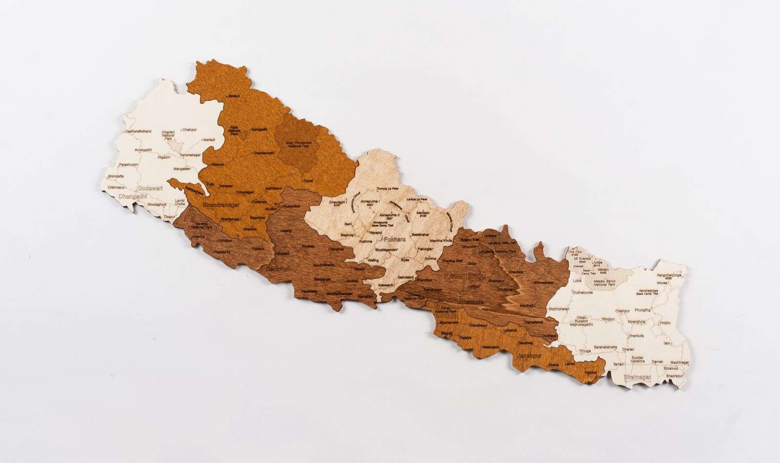 Holzkarte von Nepal