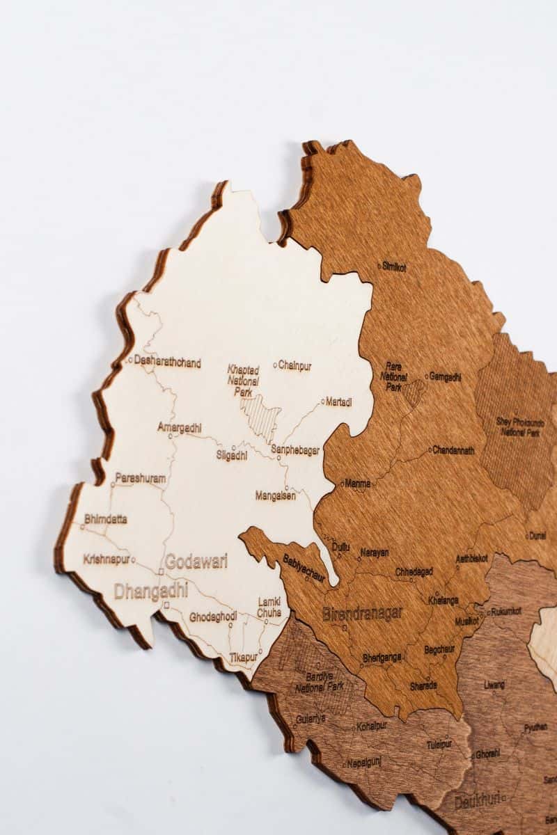 Holzkarte von Nepal