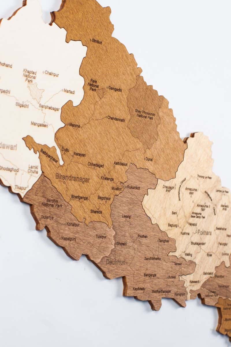 Holzkarte von Nepal