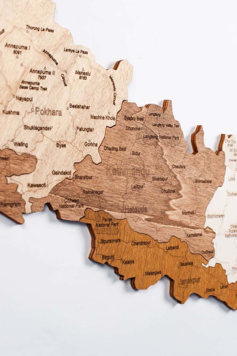 Holzkarte von Nepal