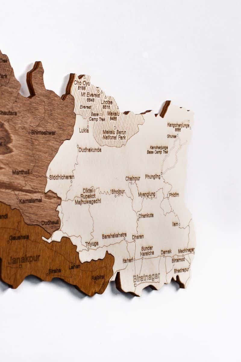 Holzkarte von Nepal