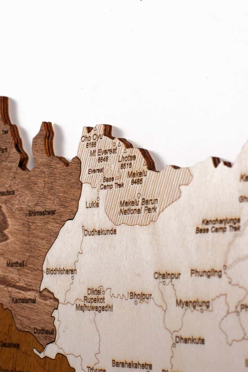 Holzkarte von Nepal