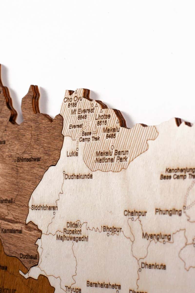 Holzkarte von Nepal