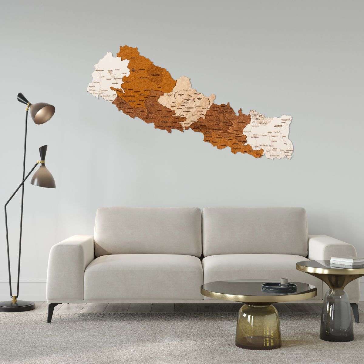 Holzkarte von Nepal