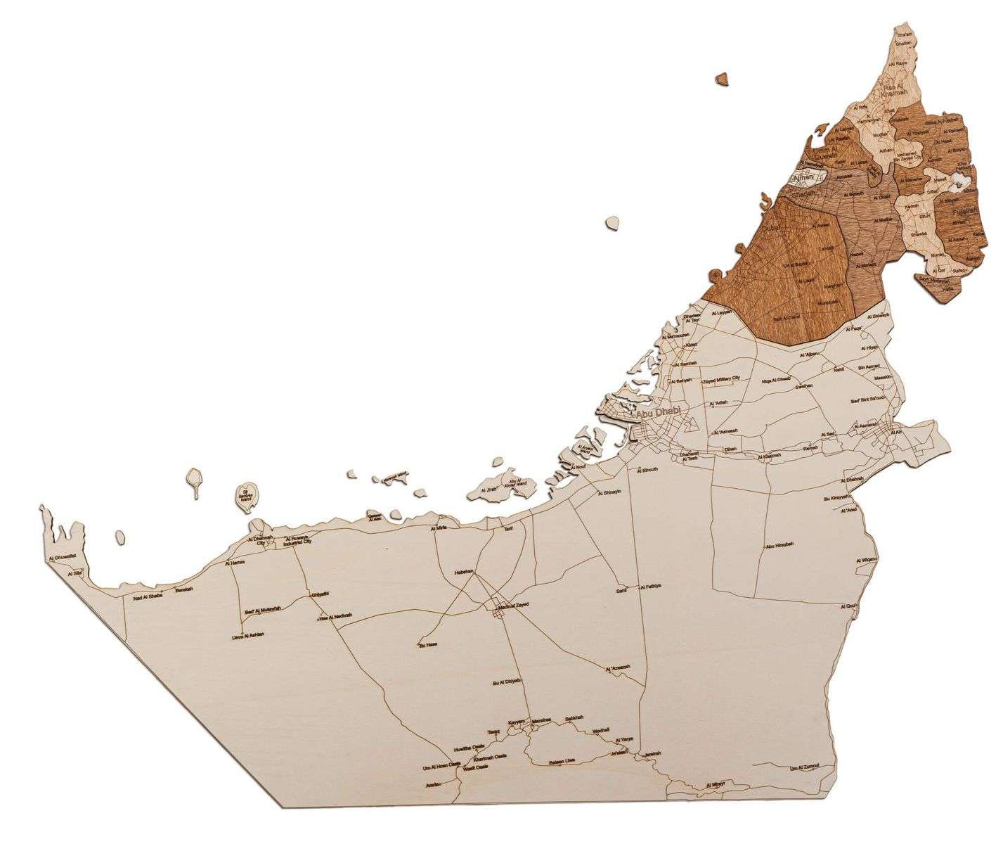 Vereinigte Arabische Emirate Holzkarte
