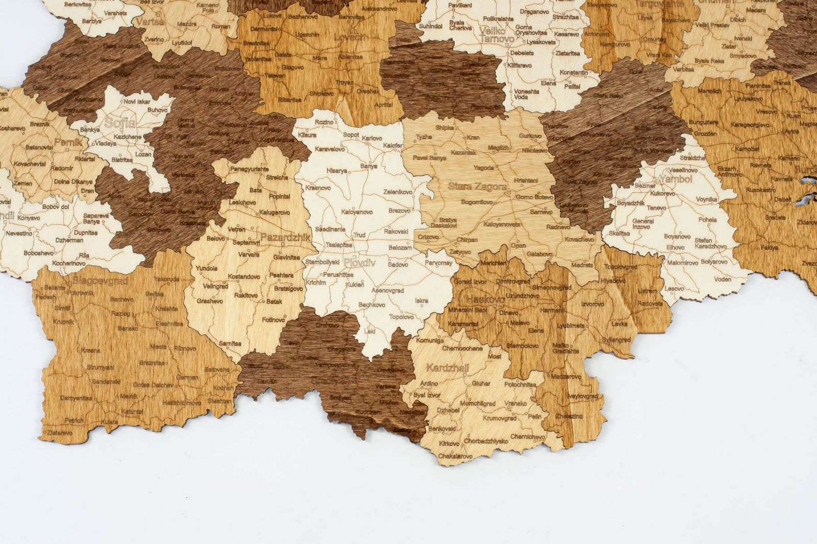 Hölzerne Landkarte von Bulgarien