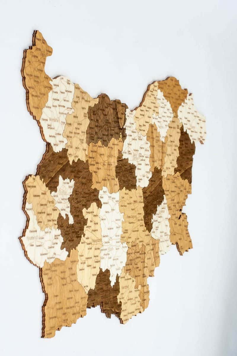Hölzerne Landkarte von Bulgarien