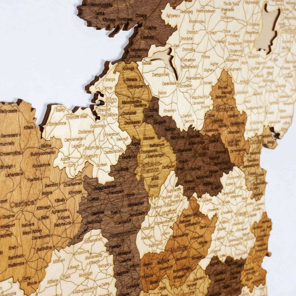 Holzwandkarte von Irland