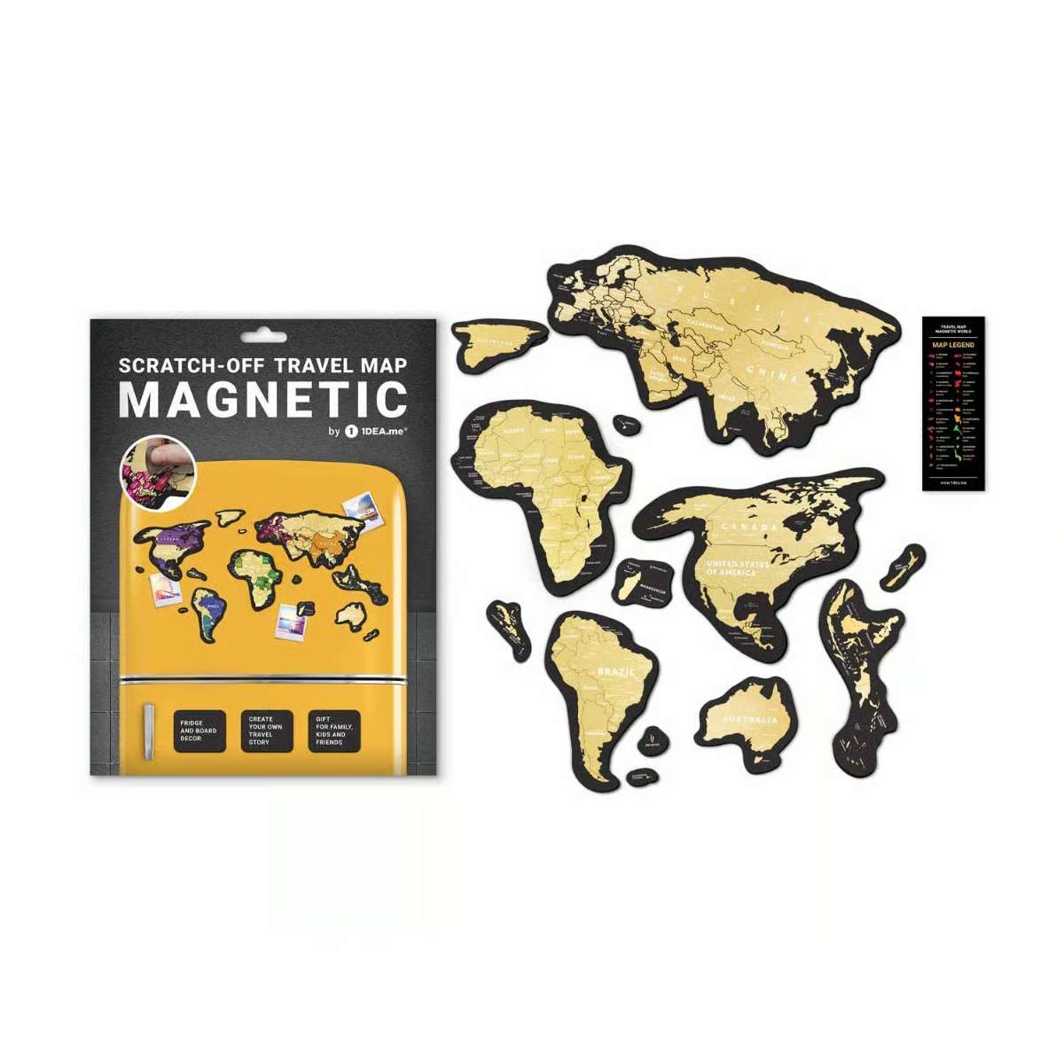 Magnetická stieracia cestovná svetová mapa