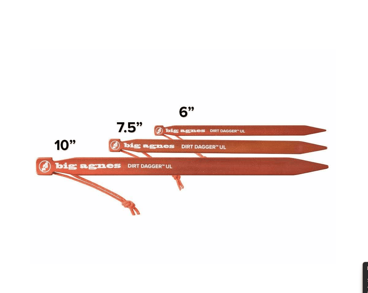 Piquets de tente Big Agnes Dirt Dagger™ UL